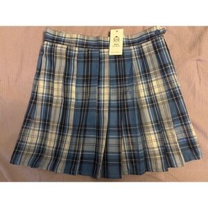 NEW Hug‎ Sunshine Pleated Blue Plaid Schoolgirl Anime Cosplay Uniform Skirt, L